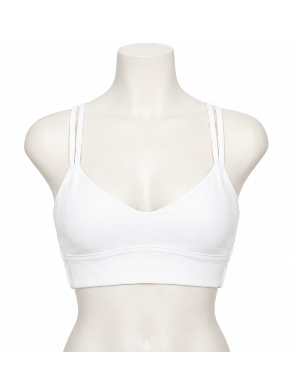 Lululemon Free to Be Serene Long Line Sports Bra White Size 6 A/B Cup Strappy